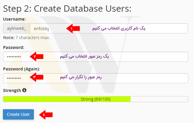 Create Database Users - آموزش نصب بسته نصبی قالب وردپرس یا Quickstart + ویدئوی آموزشی گام به گام