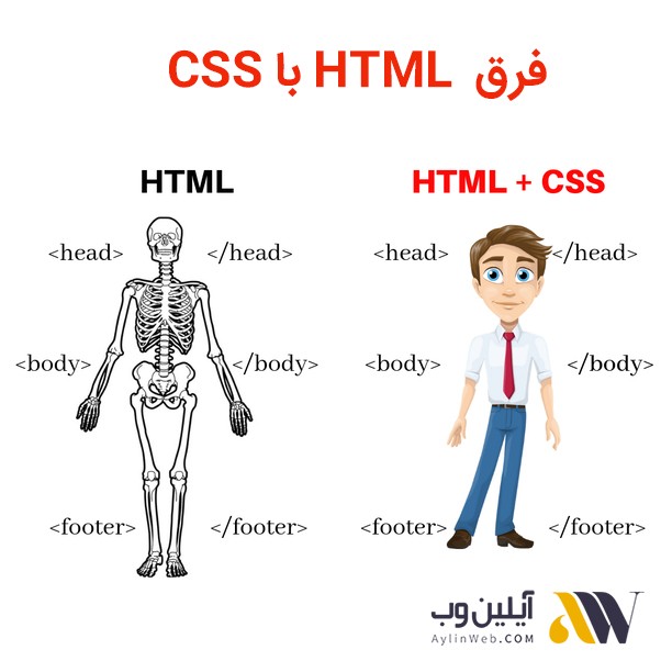 تفاوت بین HTML و CSS