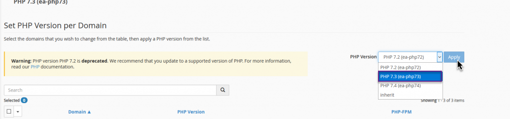 تغییر نسخه php از multiphp manager