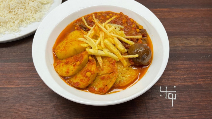 آموزش آشپزی خورشت قیمه بادمجون با زیره