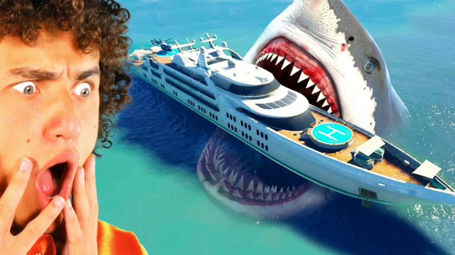 حمله کوسه MEGALODON در بازی GTA 5