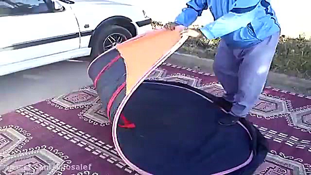 نحوه جمع کردن چادر مسافرتی فنری