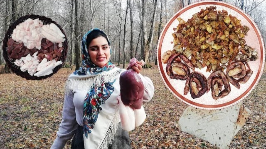 کباب دل و جگر و دنبه ر در پرده شکمی