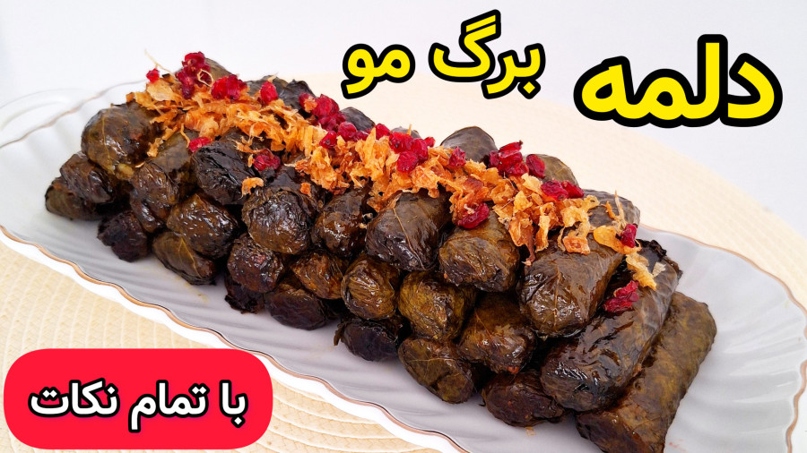 طرز تهیه دلمه | دلمه برگ مو | طرز پیچیدن دلمه با تمام نکات