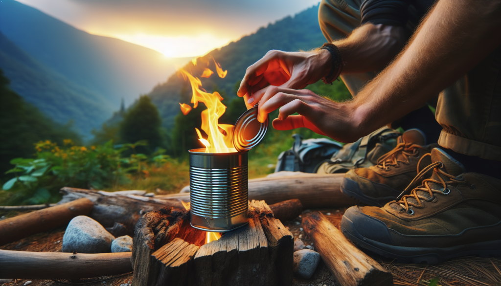 ساخت اجاق سفری با قوطی کنسرو (شعله تا ۱۰ دقیقه)