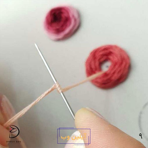 آموزش دوخت رز عنکبوتی در گلدوزی-9