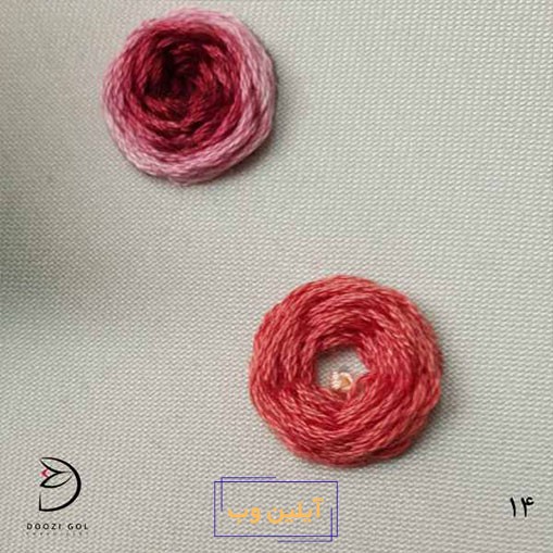 آموزش دوخت رز عنکبوتی در گلدوزی-14