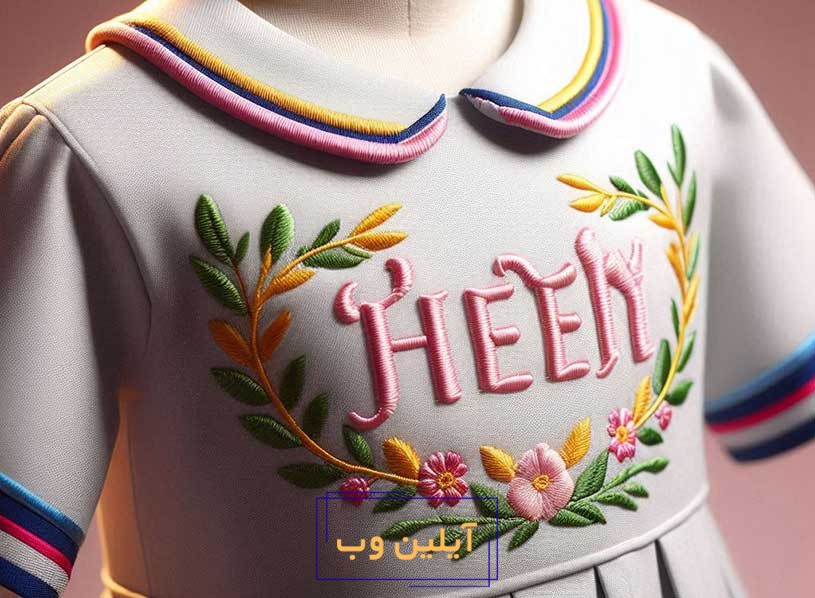 گلدوزی روی لباس دخترانه