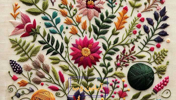 آشنایی با ساقه دوزی در گلدوزی