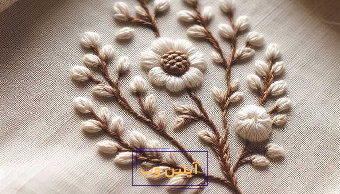 گلدوزی با نخ معمولی