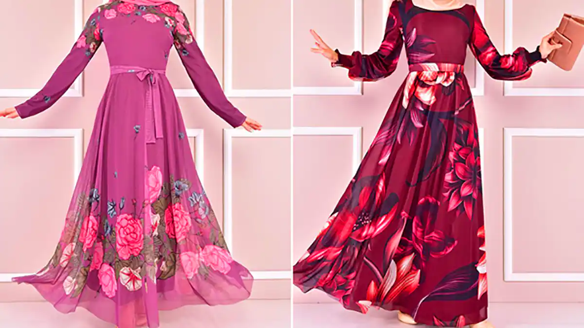 پیراهن مجلسی گلدار 