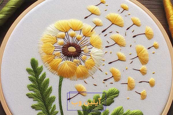 طرح گلدوزی قاصدک