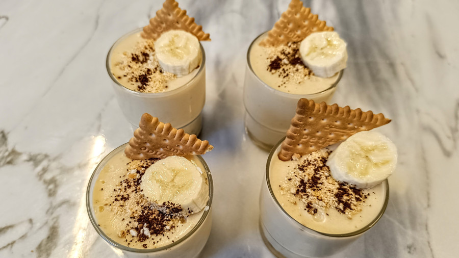 آموزش دسر با بیسکویت و موز | آموزش دسر خانگی