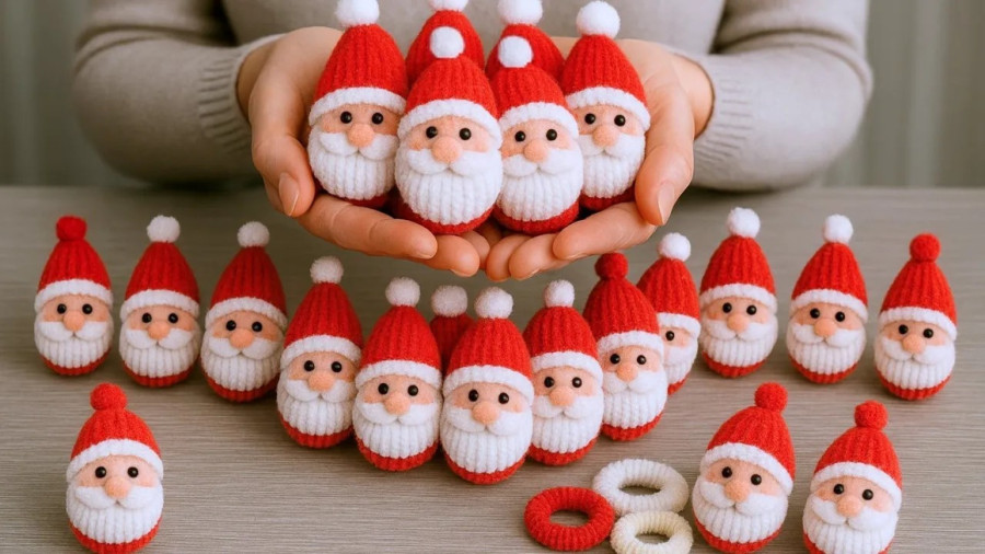 ساخت جاکلیدی بابانوئل با کش مو / کاردستی آسان و کیوت برای کریسمس