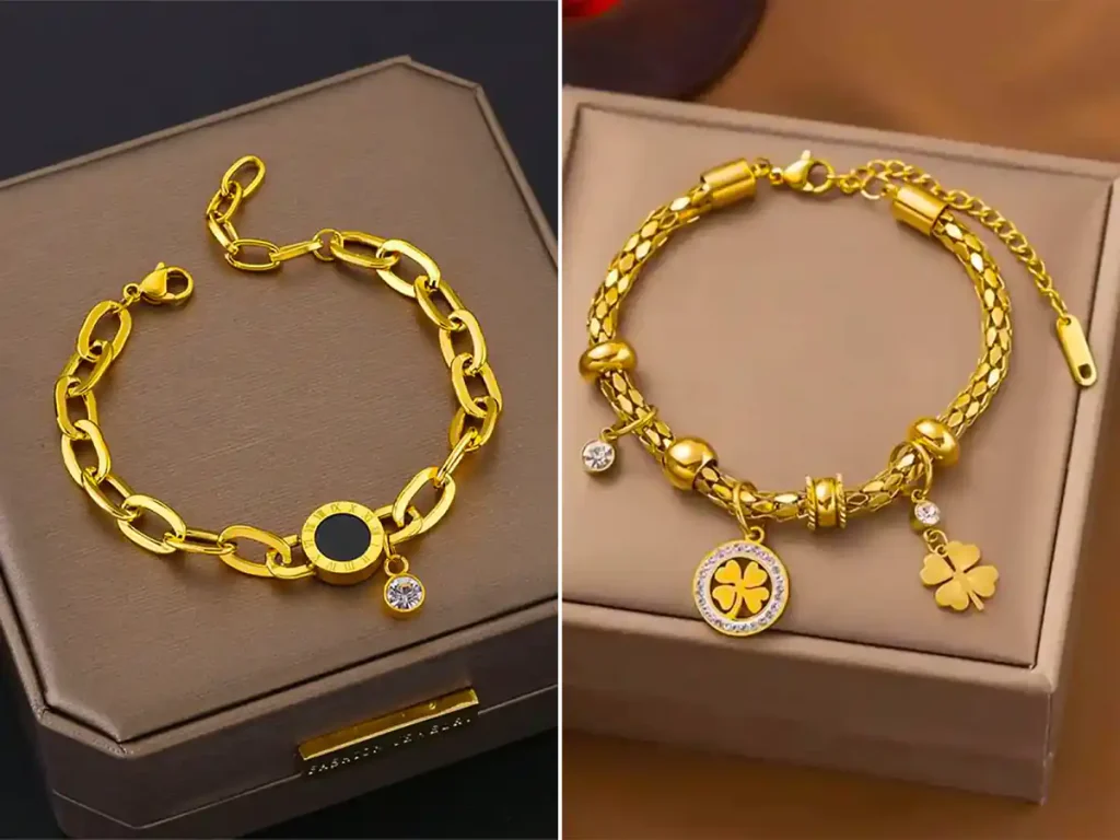 دستبند طلا شیک زنانه