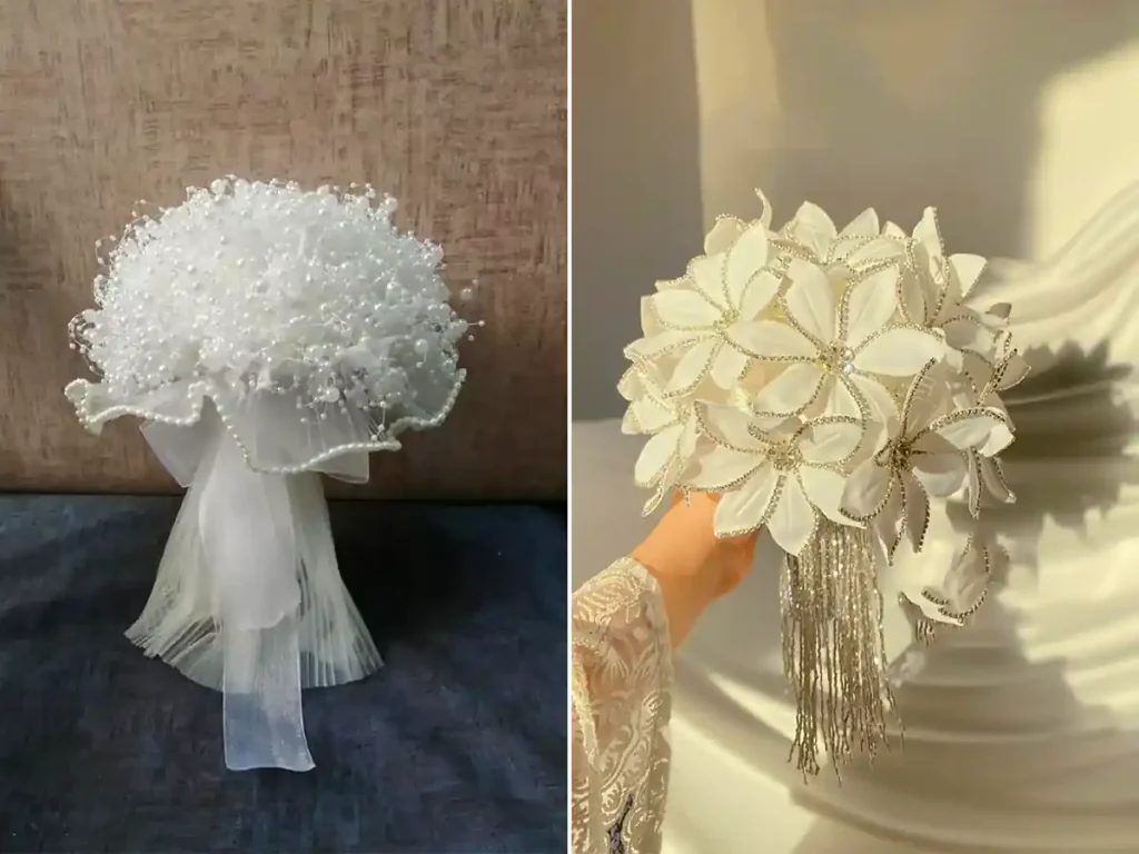 دسته گل سفید شیک