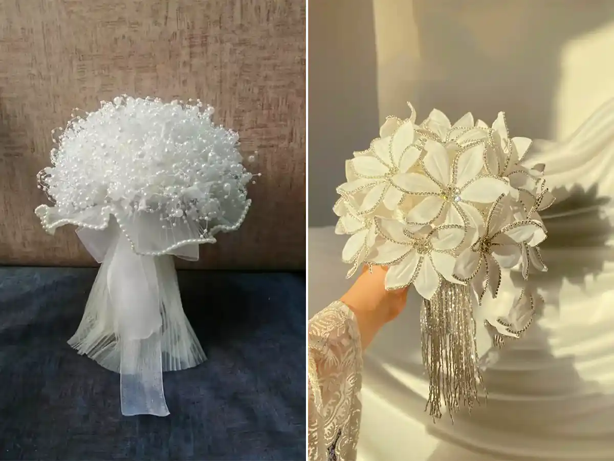 دسته گل سفید شیک