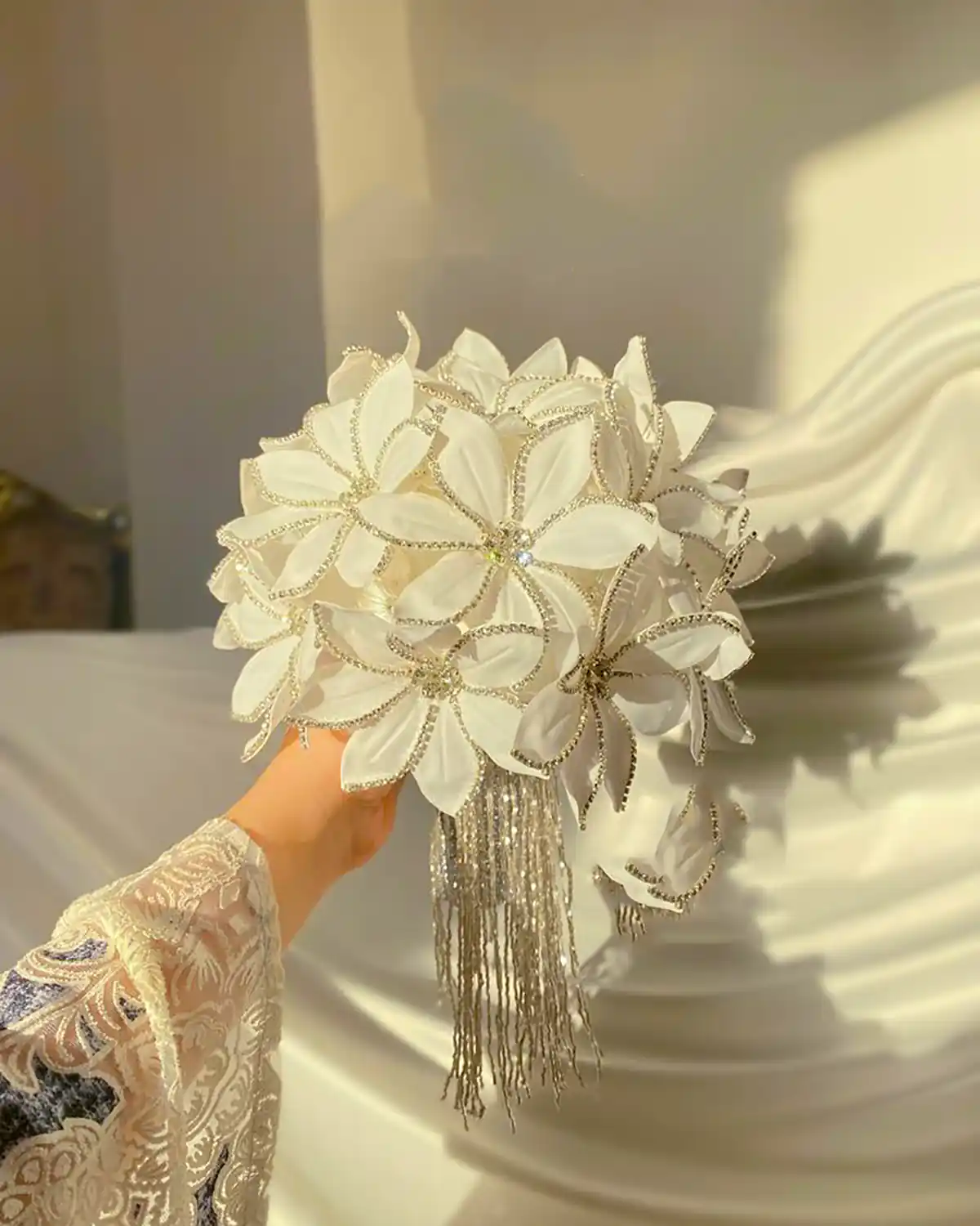 دسته گل سفید شیک