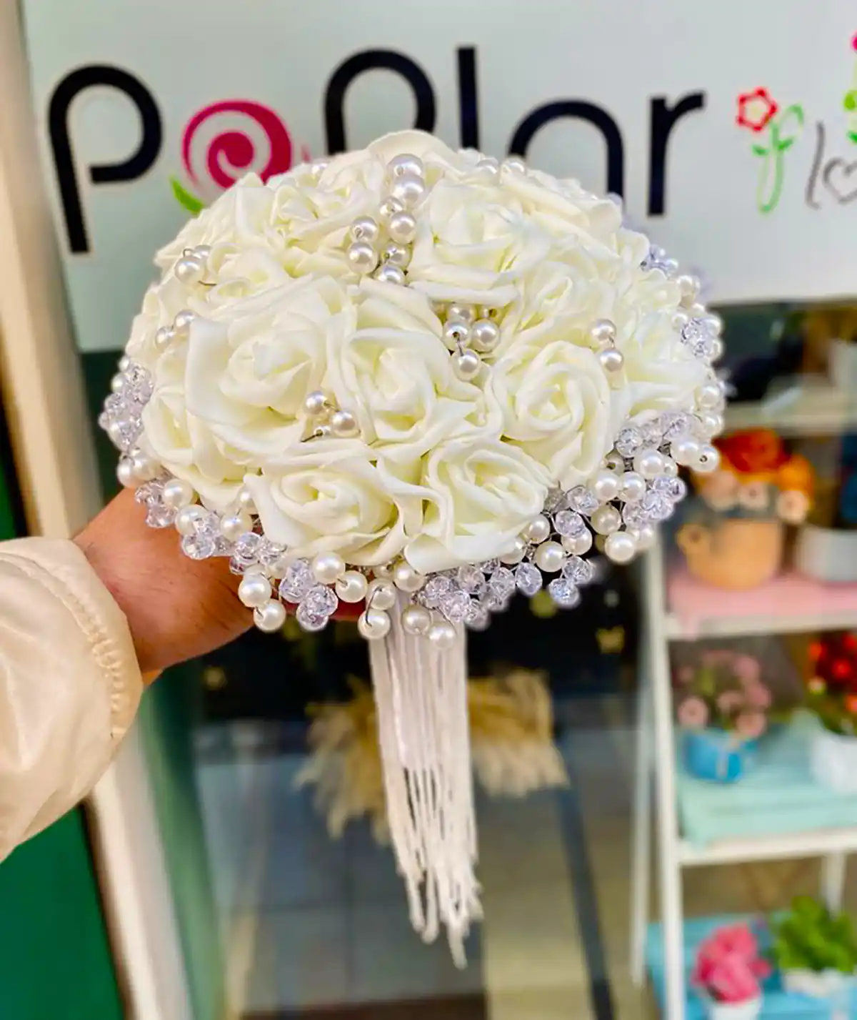 دسته گل سفید شیک