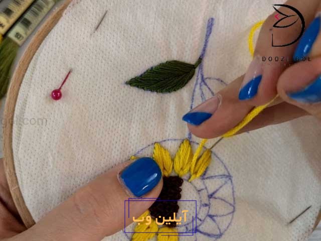 گلدوزی و دوخت آفتابگردان