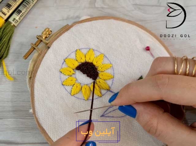 گل دوزی برزیلی گل آفتابگردان