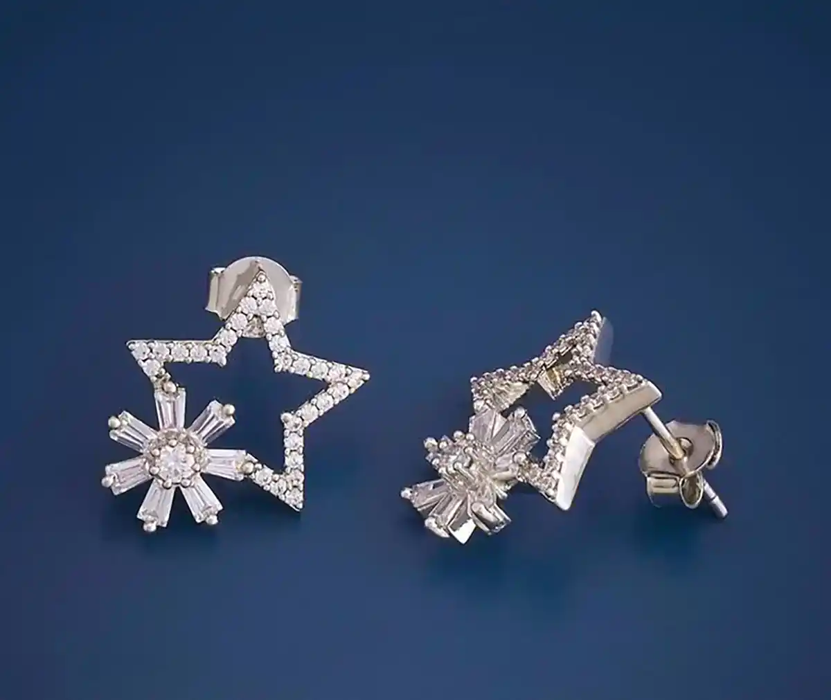 گوشواره نقره ستاره ای