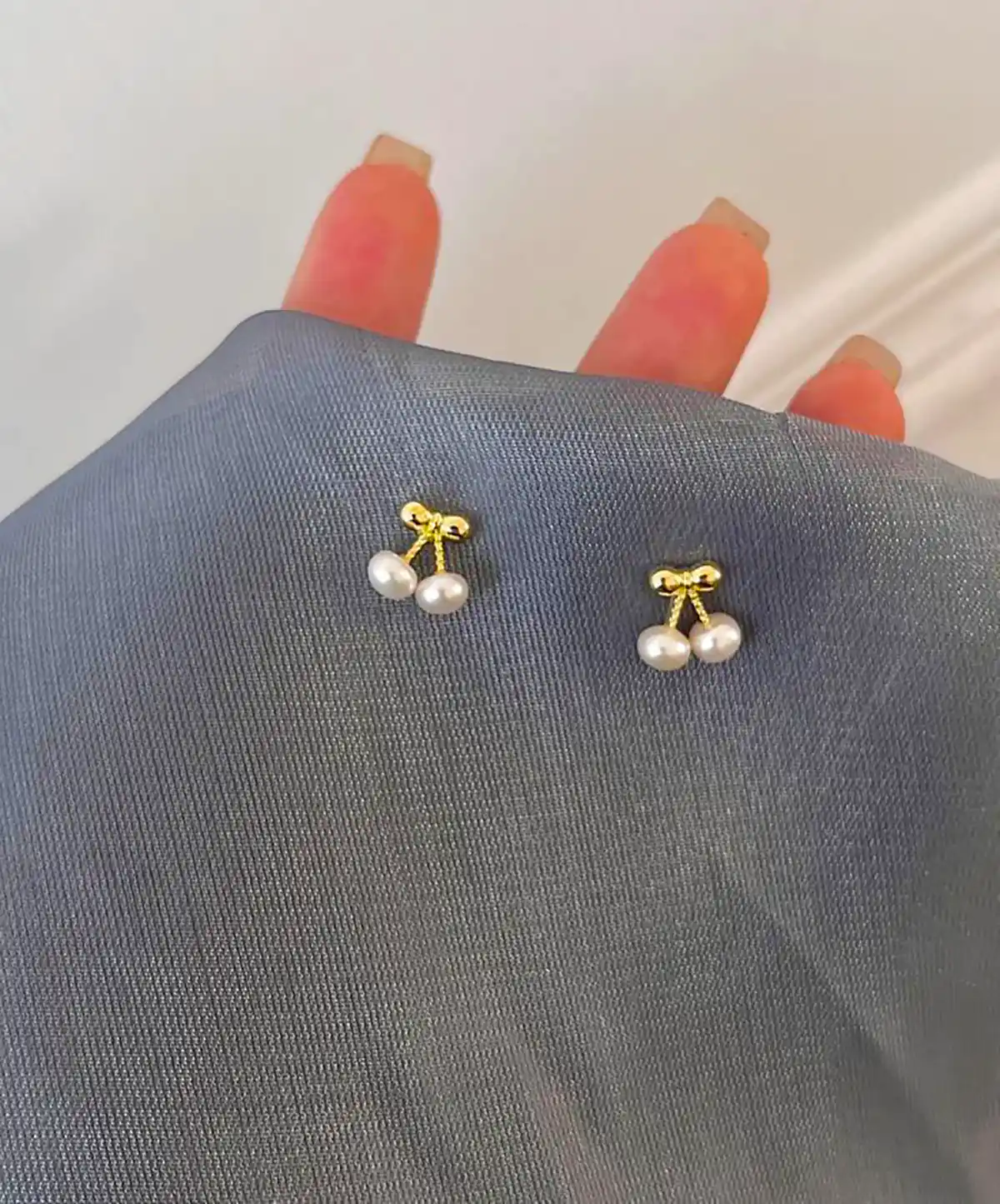 گوشواره طلا ریز و کیوت