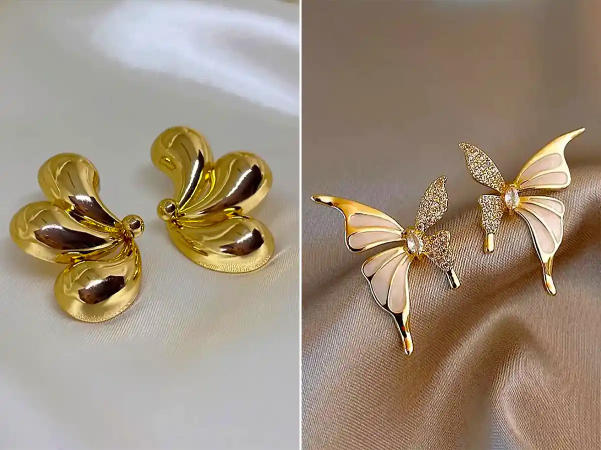 گوشواره طلا نما دار زنانه