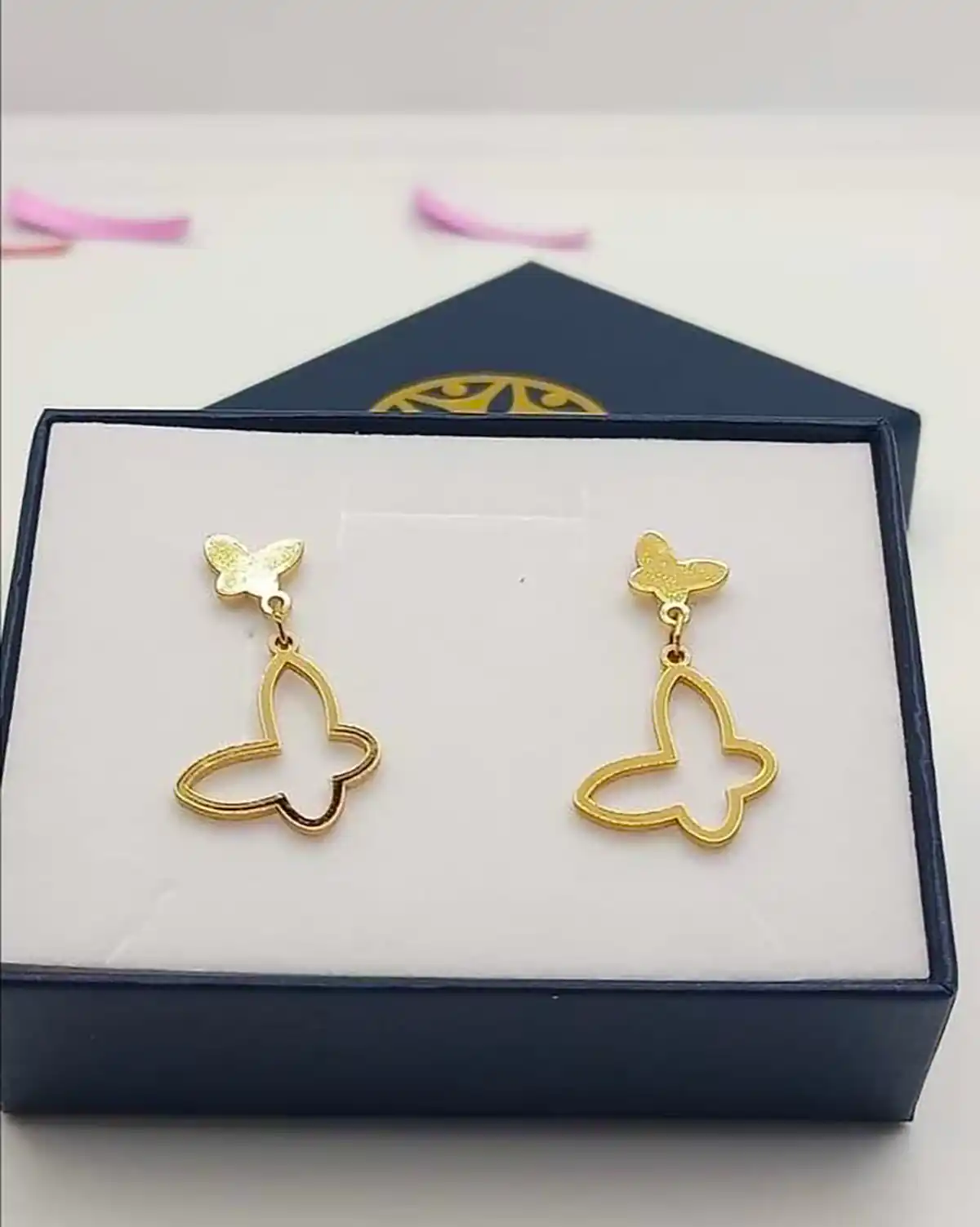 گوشواره طلا نما دار زنانه