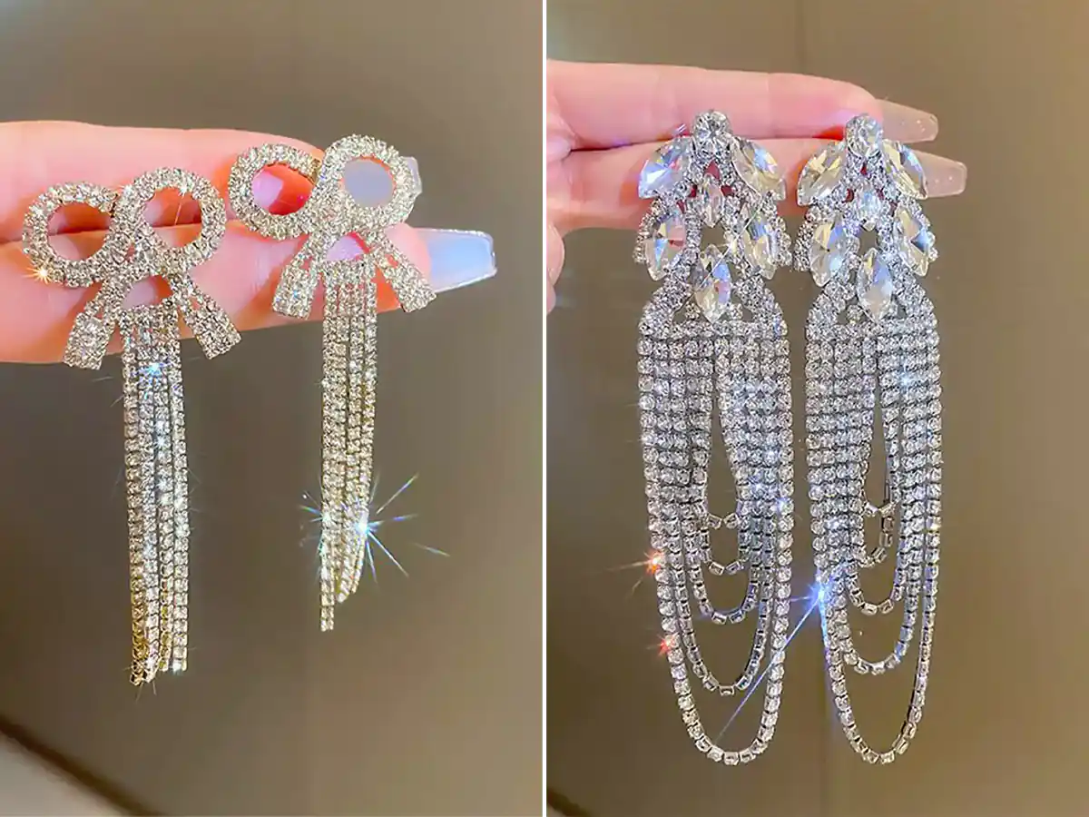 گوشواره طلا سفید زنانه