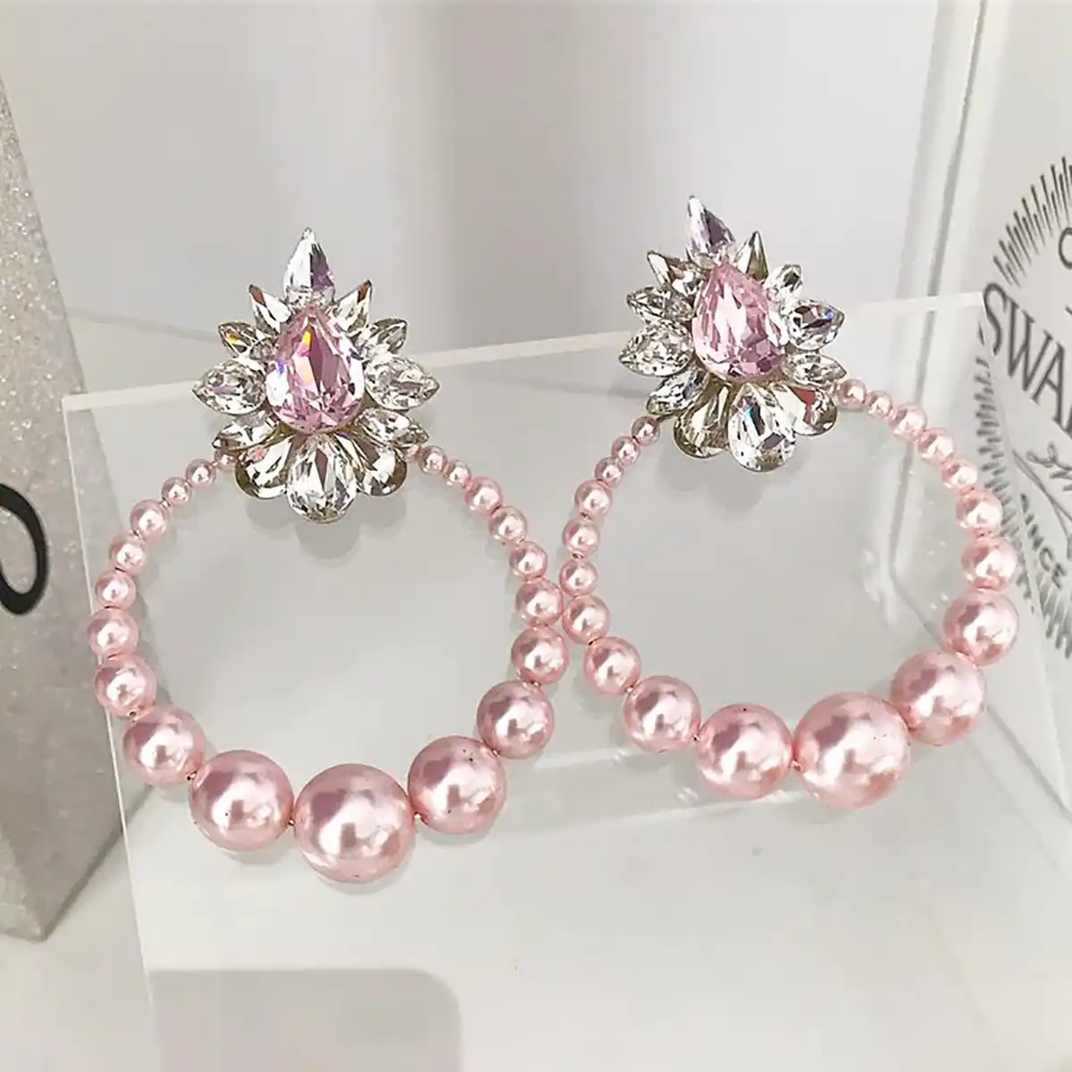 گوشواره طلا سفید زنانه