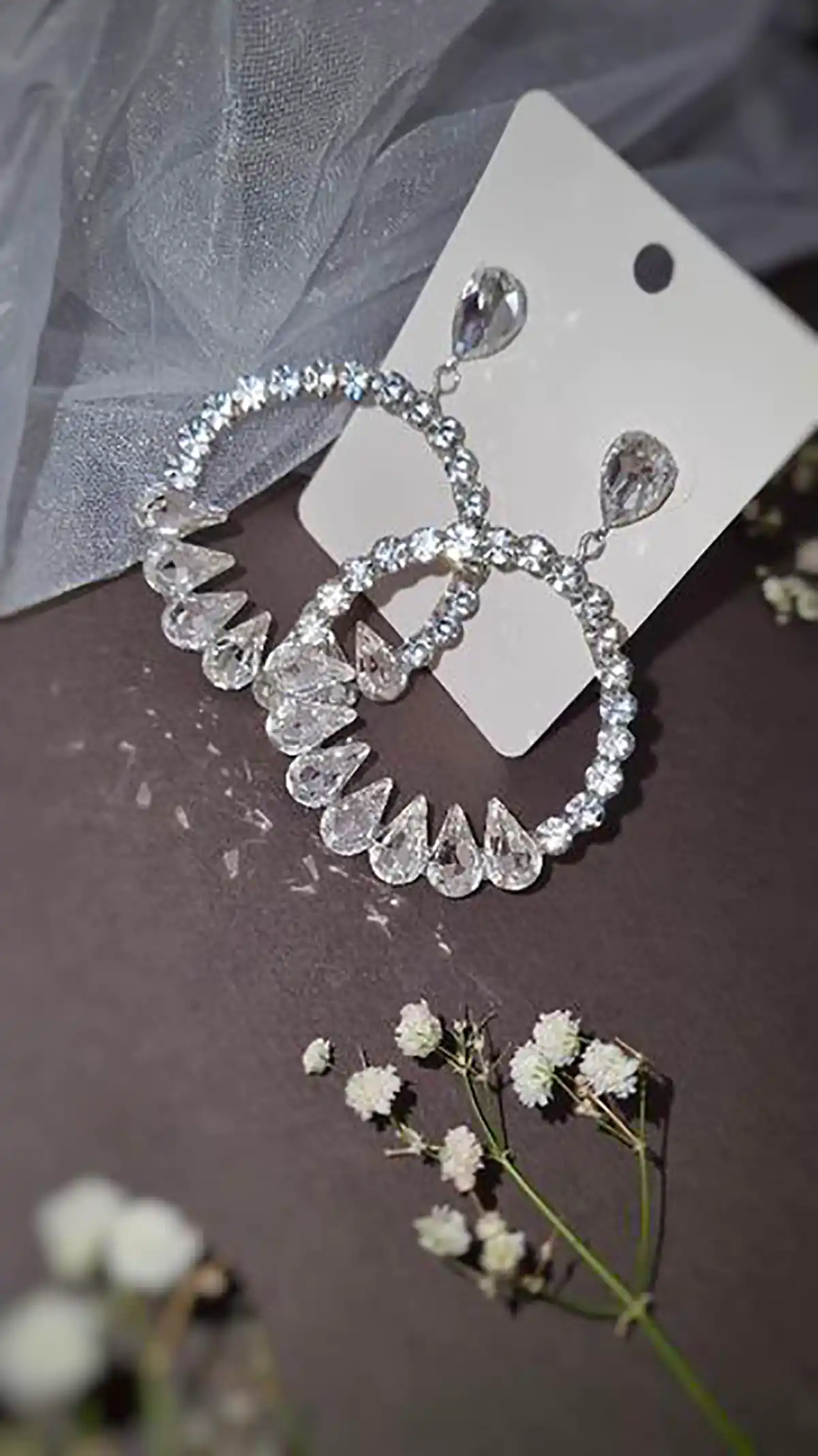 گوشواره طلا سفید زنانه