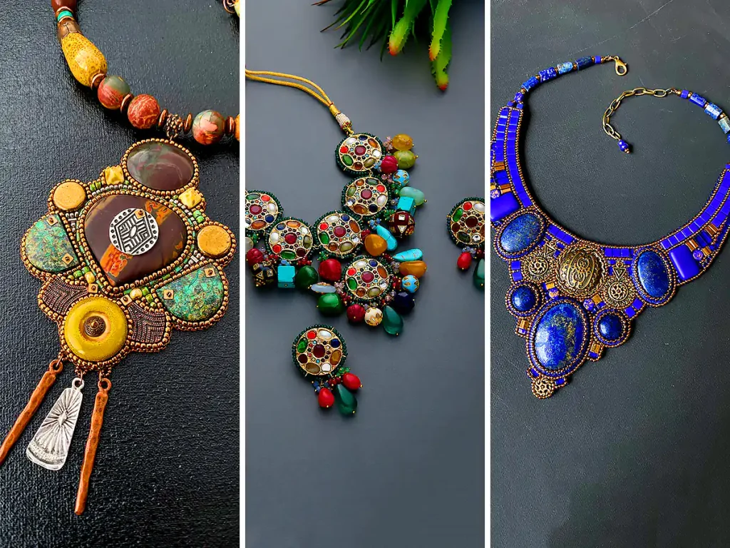 گردنبند چوکر رنگارنگ هندی