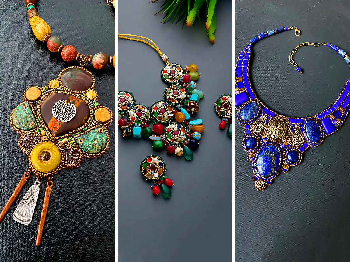 گردنبند چوکر رنگارنگ هندی