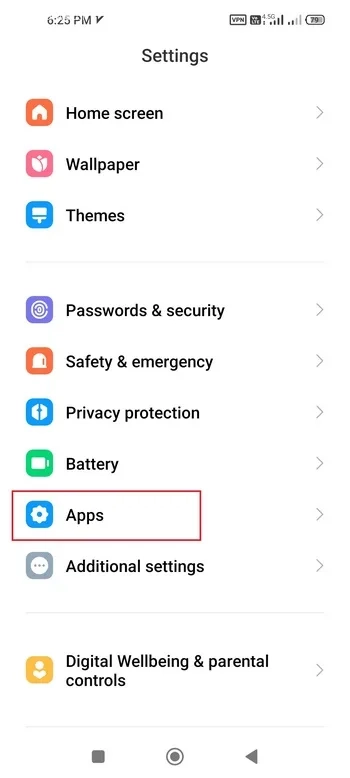 بخش Apps