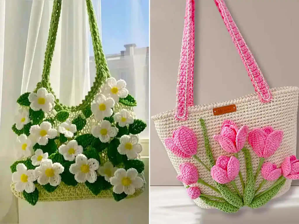 کیف بافتنی زیبا و جذاب