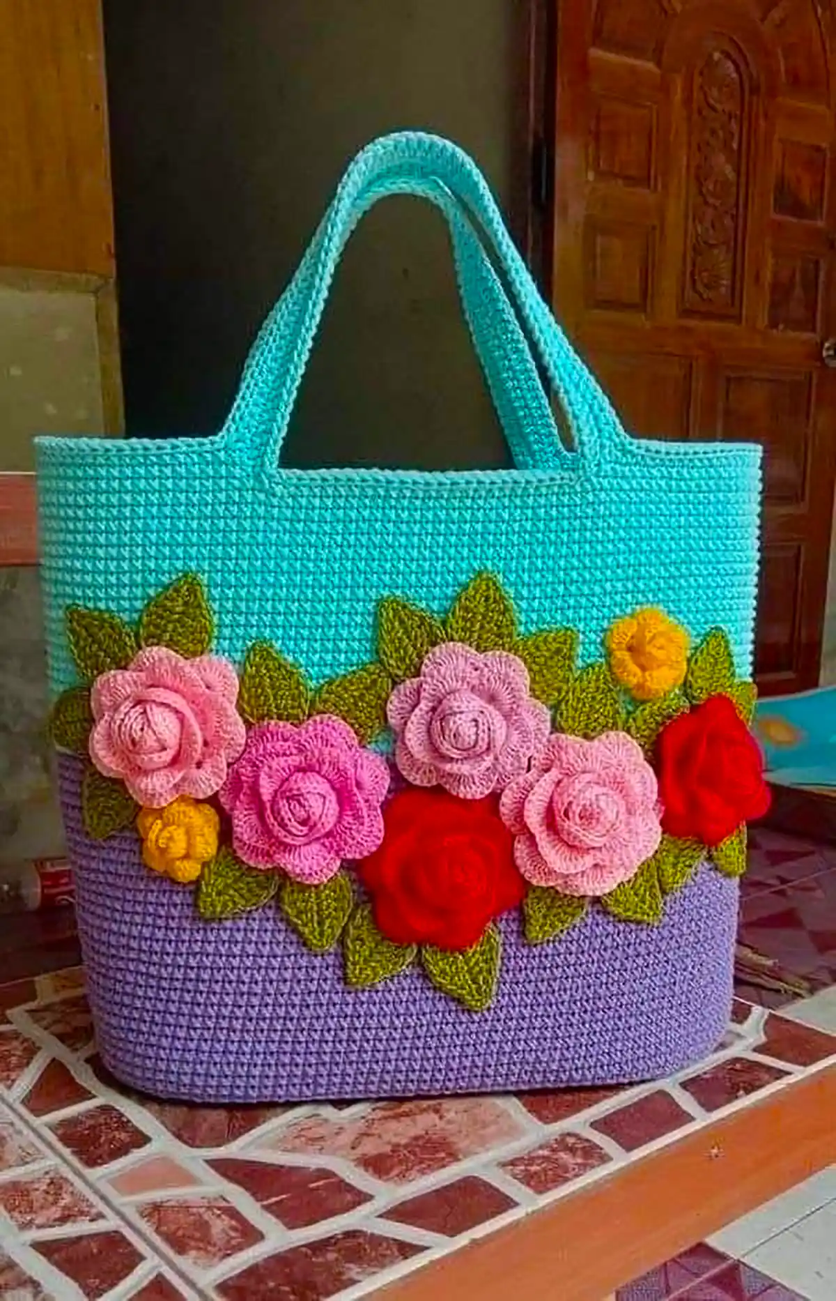 کیف بافتنی زیبا و جذاب