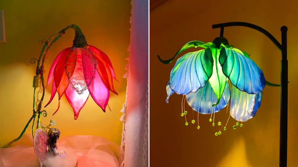 لوستر و چراغ آویز طرح گل