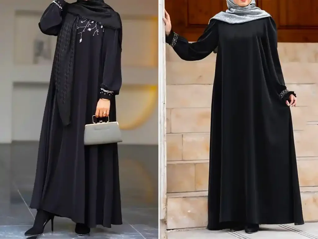 مانتو عبایی مشکی بلند