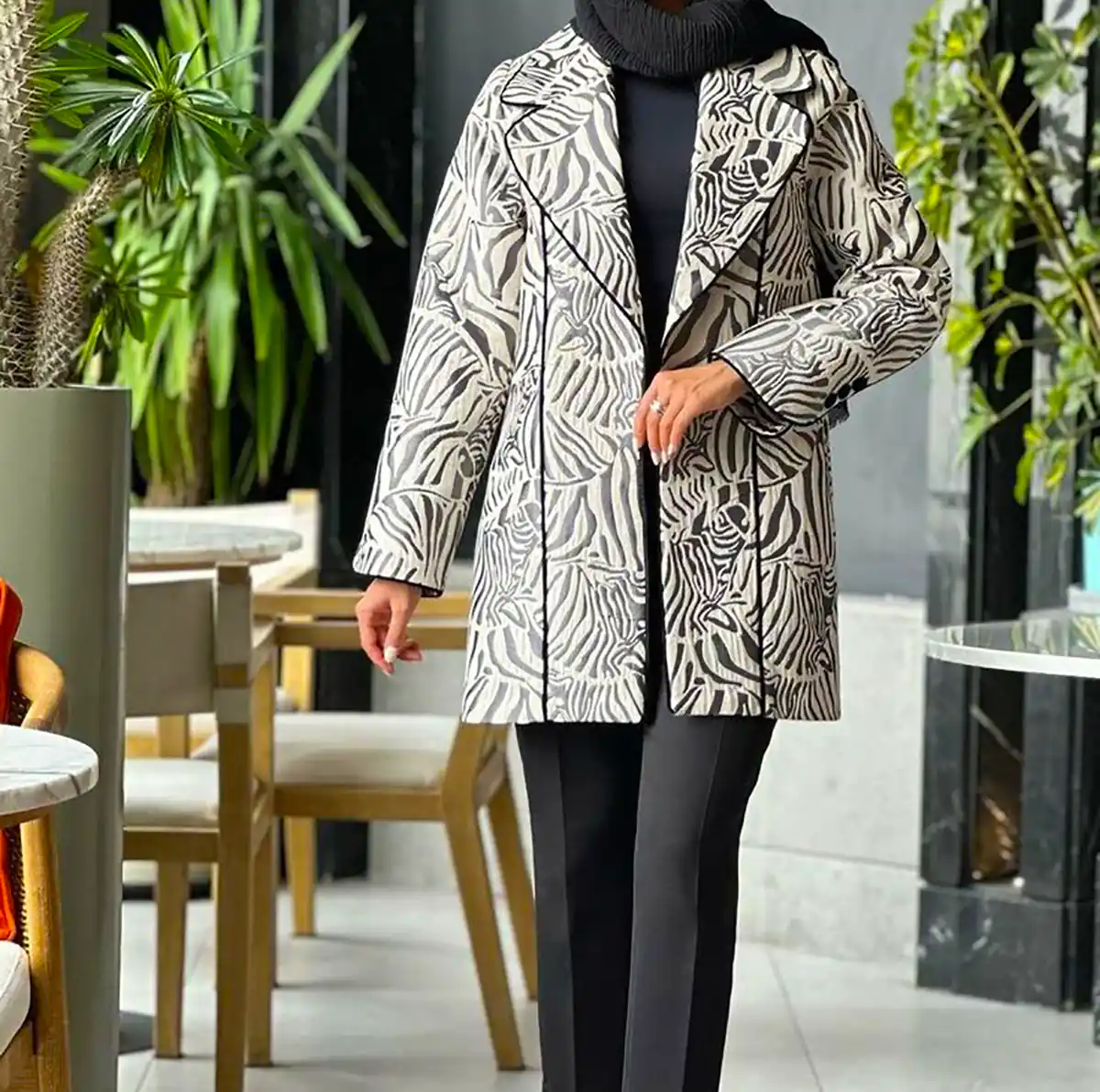 مانتو طرح دار بوتیکی زیبا