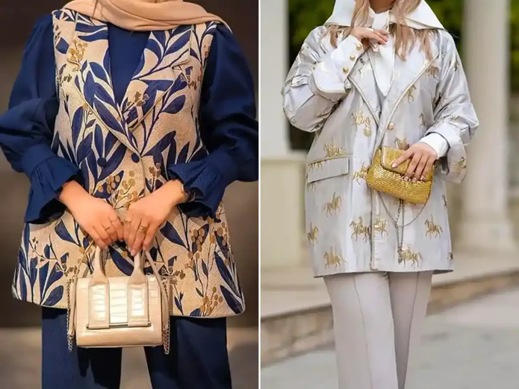 مانتو طرح دار مزونی زیبا