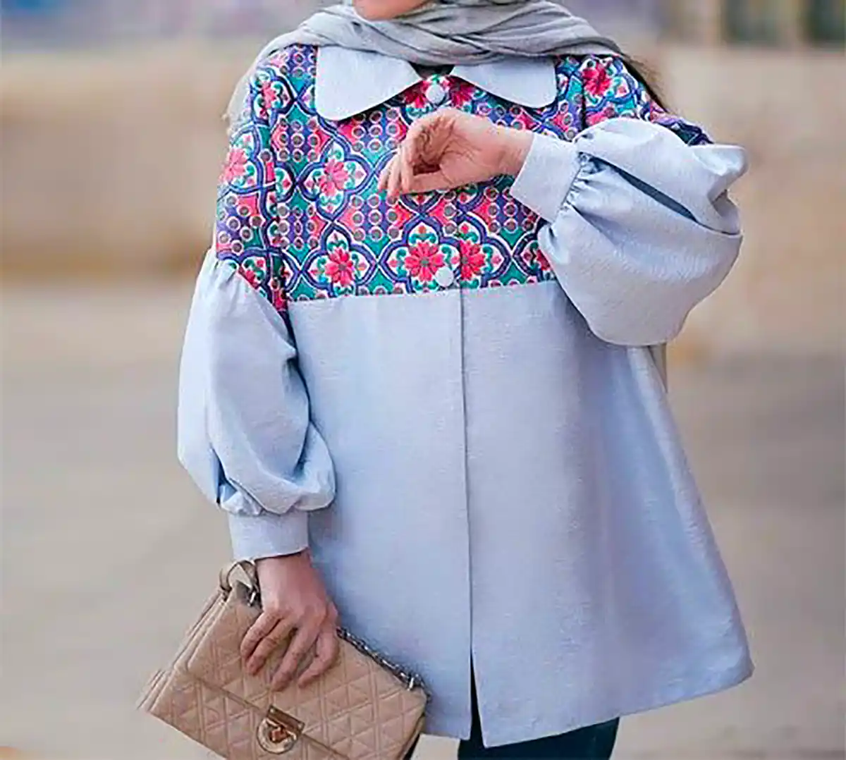 مانتو طرح دار مزونی زیبا
