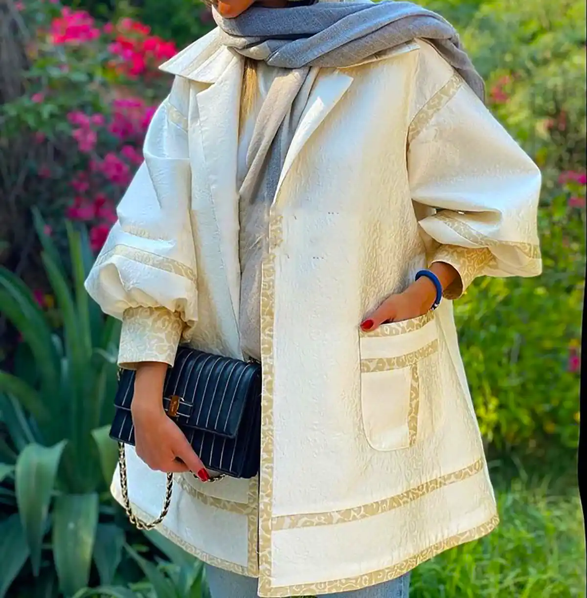مانتو طرح دار مزونی زیبا
