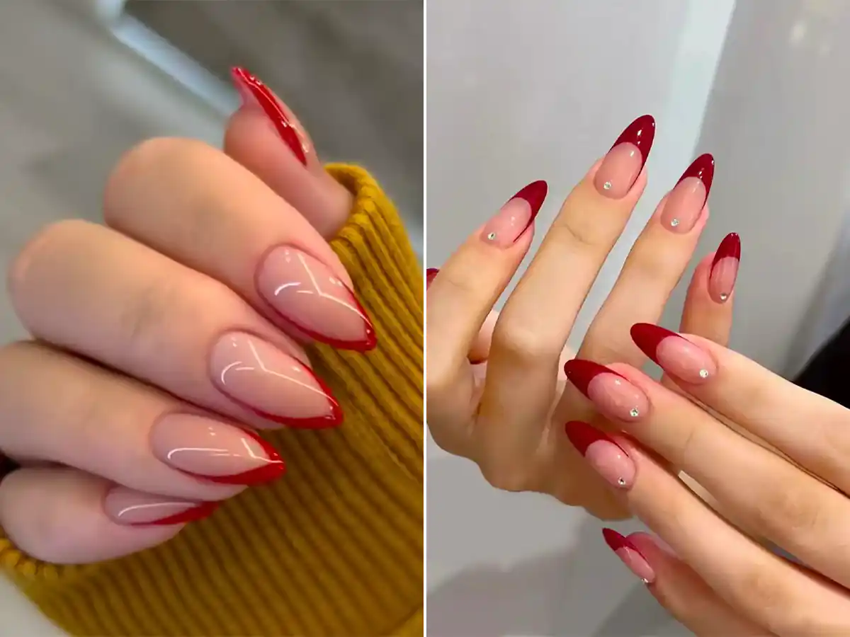 مدل ناخن فرنچ قرمز