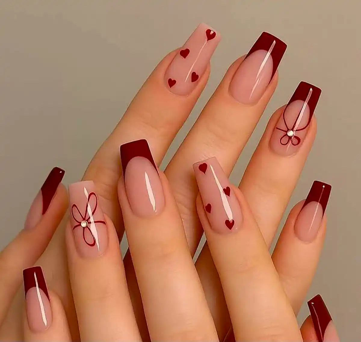 مدل ناخن فرنچ قرمز