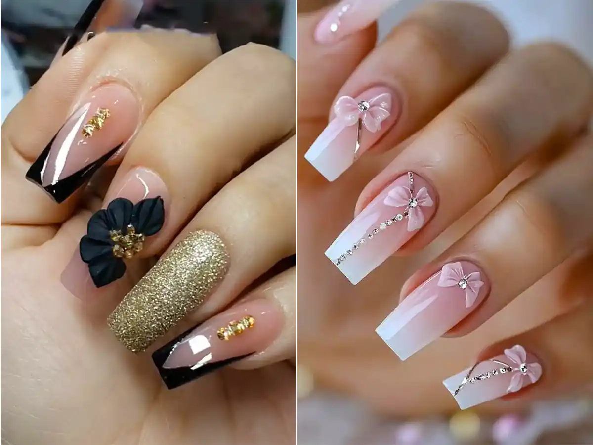 مدل ناخن مربعی بلند