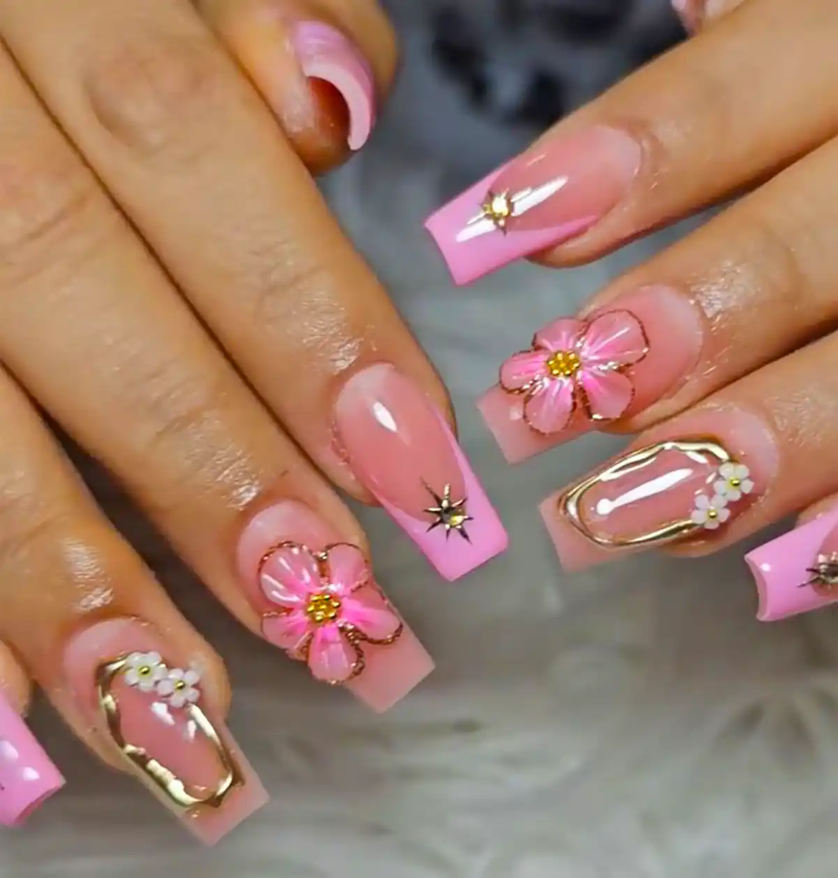 مدل ناخن مربعی بلند