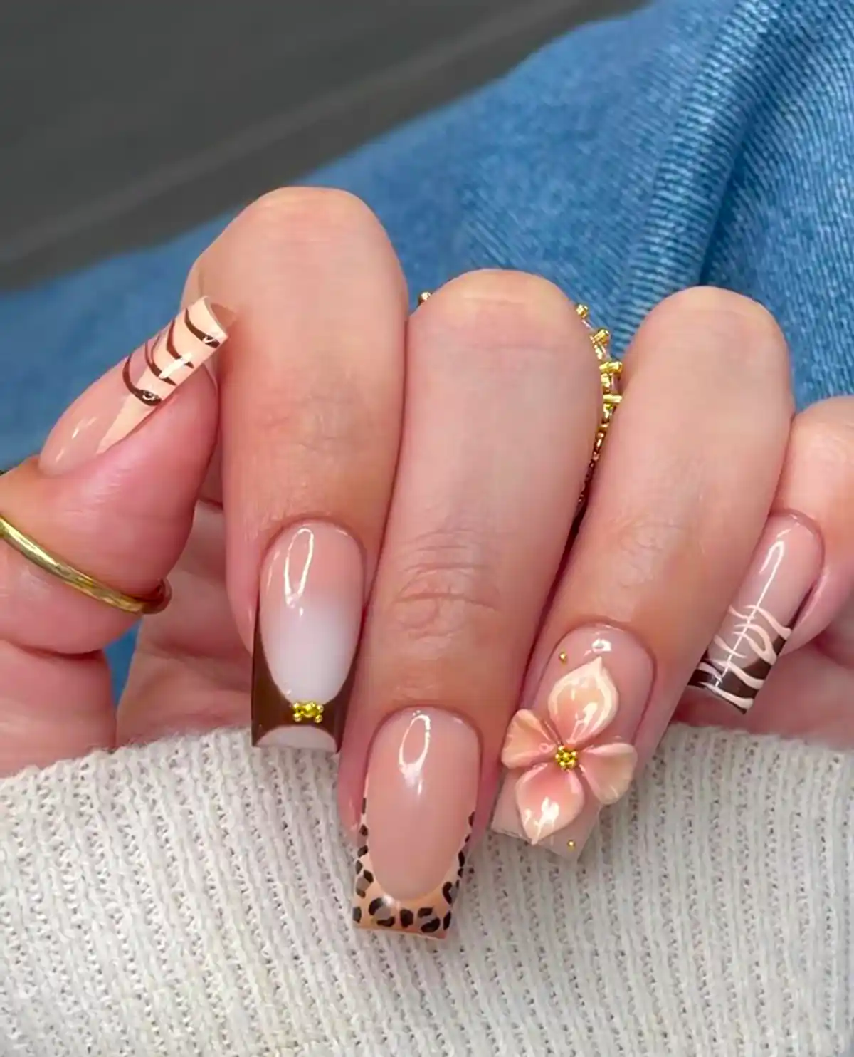 مدل ناخن مربعی بلند