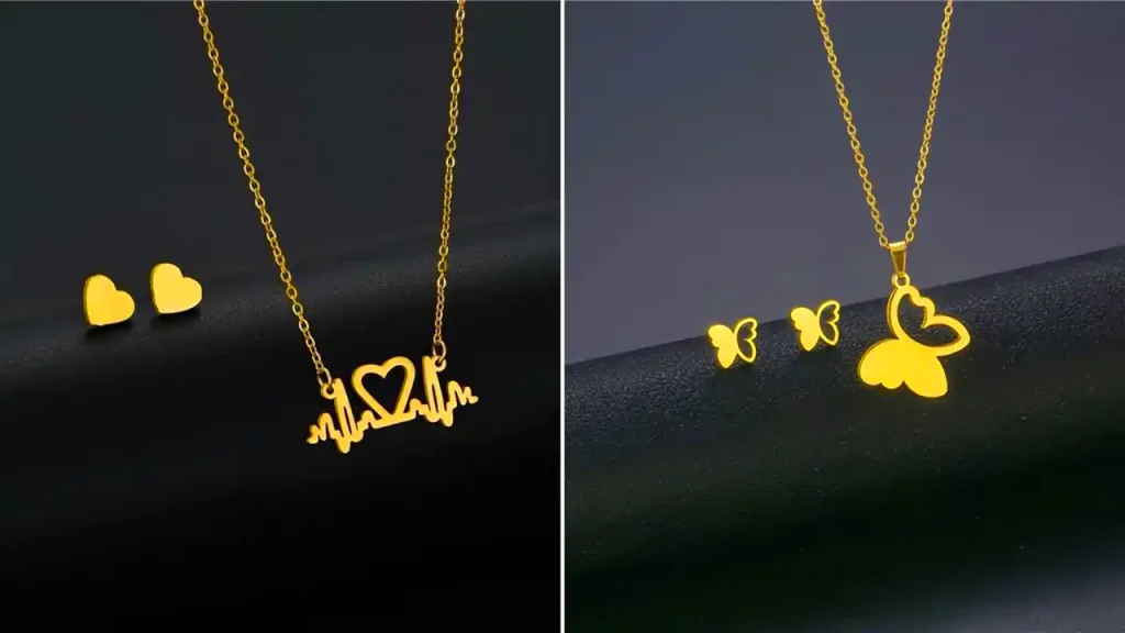 نیم ست طلا مینیمال سبک وزن