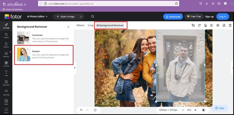 حذف پس&zwnj;زمینه تصاویر با استفاده از Fotor